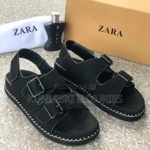 Original Suede Zara Black Sandals for Men