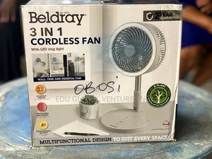 Beldray Rechargeable 3 in 1 Cordless Fan + Led Ring Light.