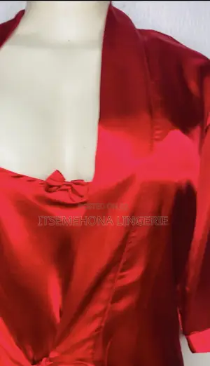 Red Hot Satin Robe and Nightgown Set
