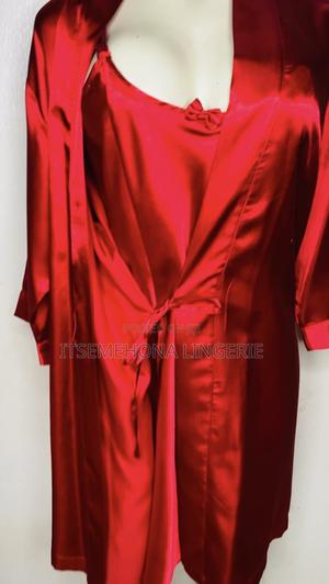 Red Hot Satin Robe and Nightgown Set