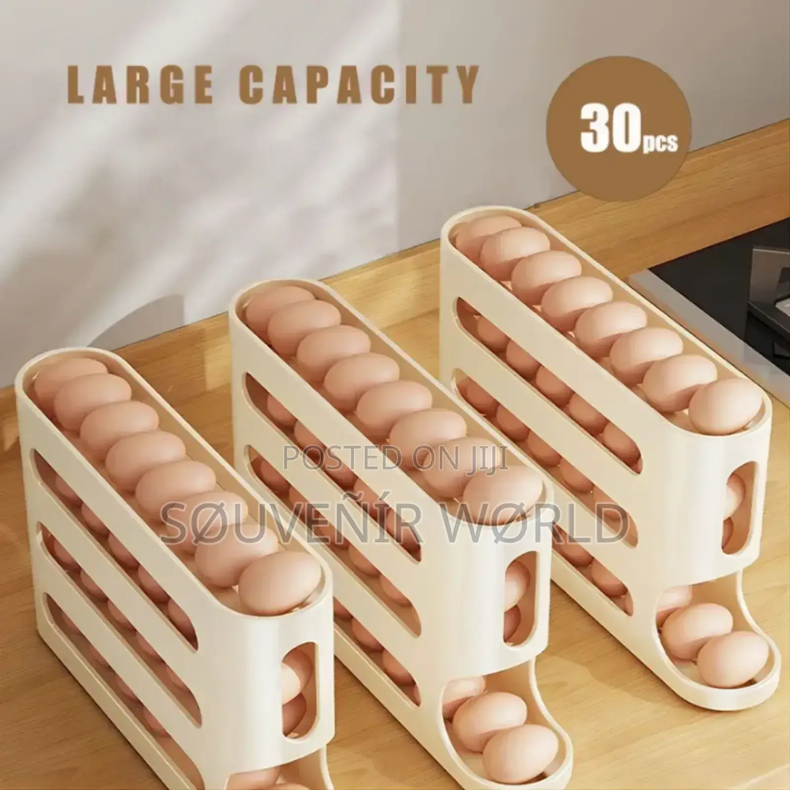 4 Layers Automatic Scrolling Egg Rack Holder Household