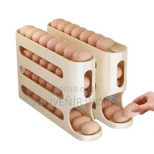 4 Layers Automatic Scrolling Egg Rack Holder Household