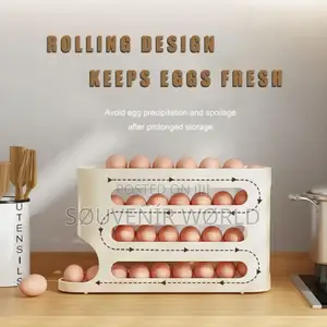 4 Layers Automatic Scrolling Egg Rack Holder Household