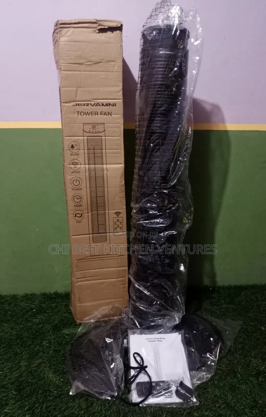 Jervamni Silent Tower Fan With Remote Control