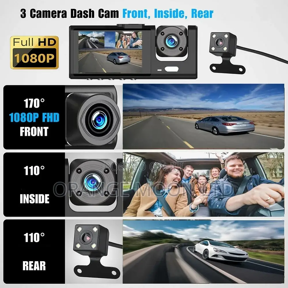 3 Channel Car DVR Wifi Control Camera for Vehicle Dash Cam