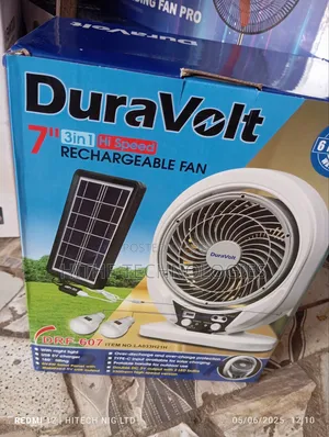 Photo - Solar 7inch 3 in 1 Rechargeable Fan