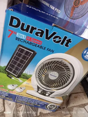 Photo - Solar 7inch 3 in 1 Rechargeable Fan