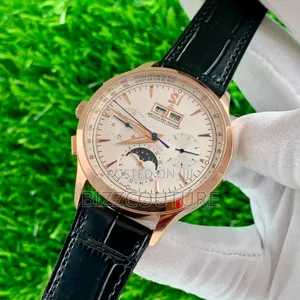 Original Jaeger-Lecoultre Black Genuine Leather Strap Watch