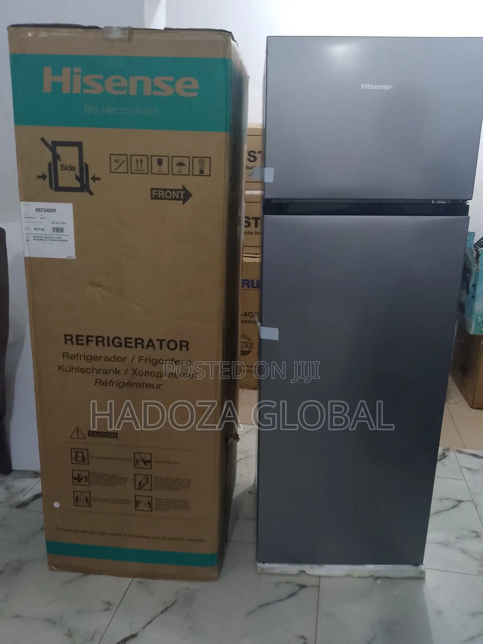 Hisense Silver Finish Fridge – 240l Double Door