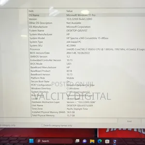 Laptop HP Spectre X360 15 16GB Nvidia SSD 512GB