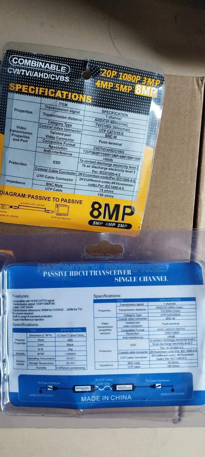 Passive Hdcvi Transceiver/Combinablecvi/Ahd/Cvbs