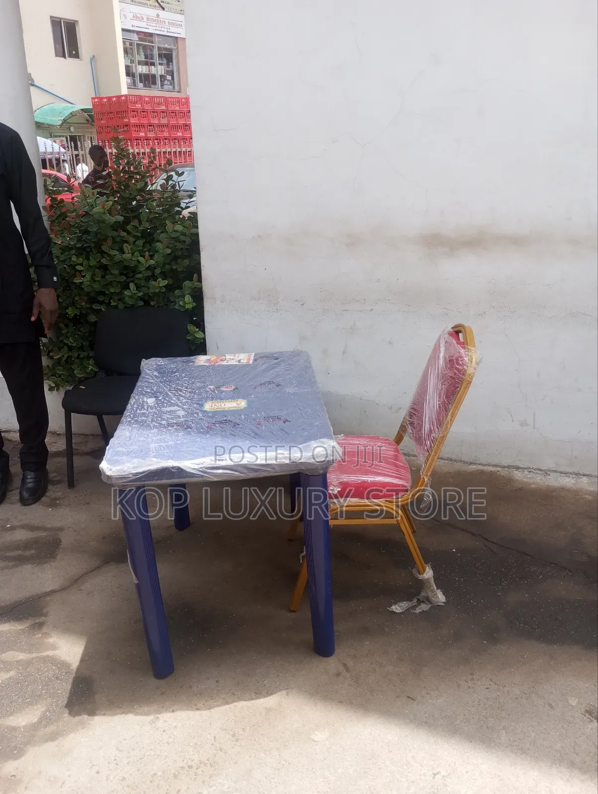 A Set Plastic Table and Banquet Chair