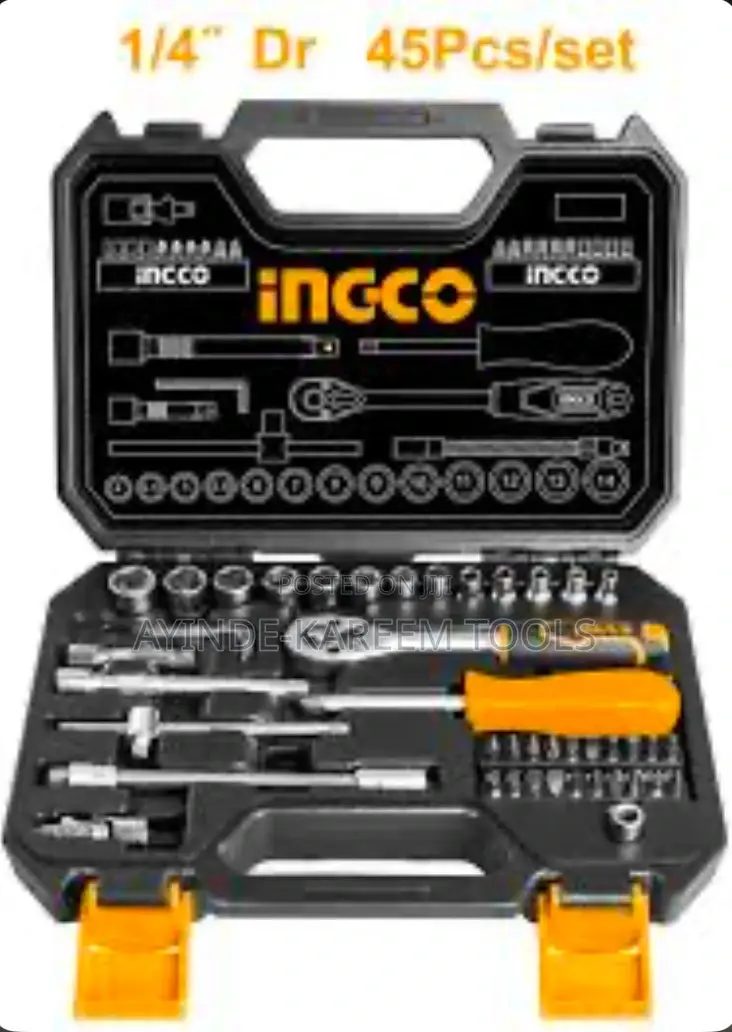 45pcs Set of 1/4 “ Socket Set
