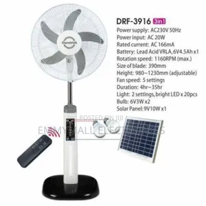 16inches Acdc Rechargeable Solar Fan