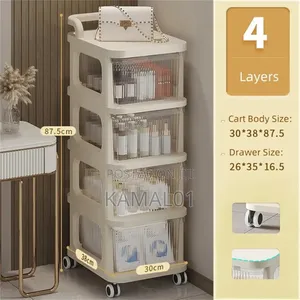 Baby Drawer Storage Cart, 4 Layer Rolling Storage Cart