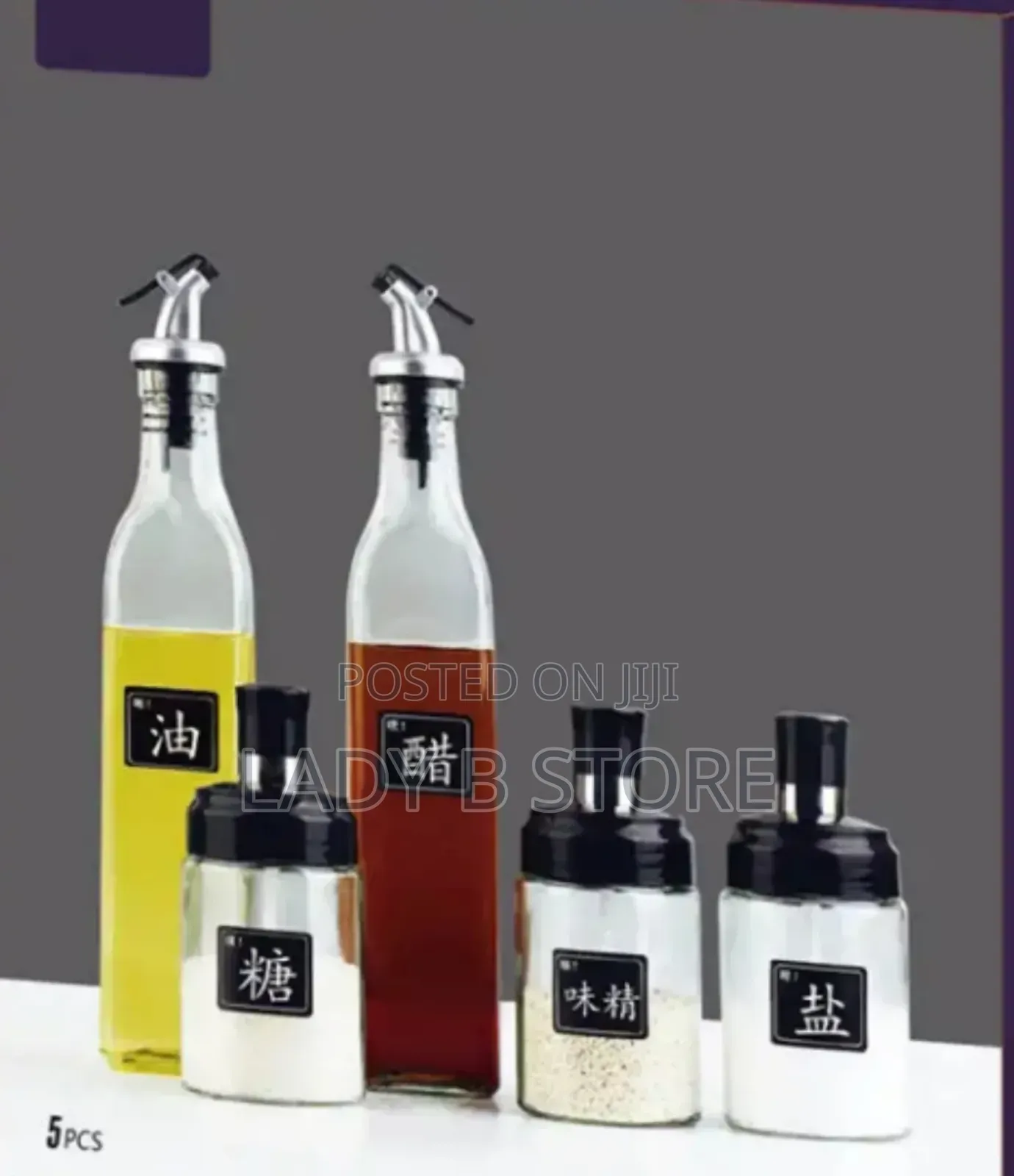 5set Oil Bottle With Spice Container
