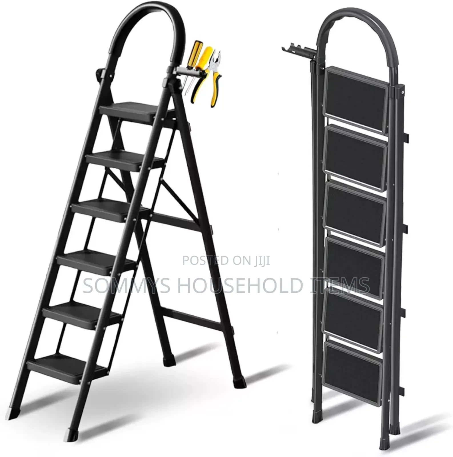 6steps Foldable Ladder (Black)