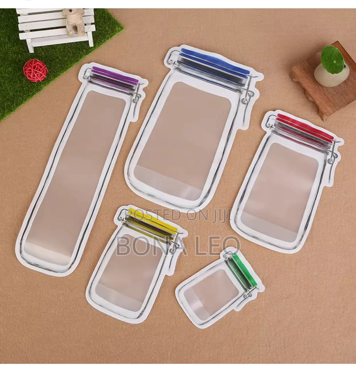 6pcs Ziplock Mason Jar Pattern Storage Bag