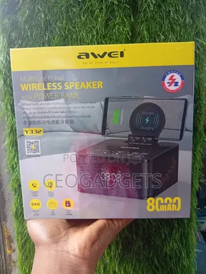 Multifunctional Wireless Speaker With a Power Bank.