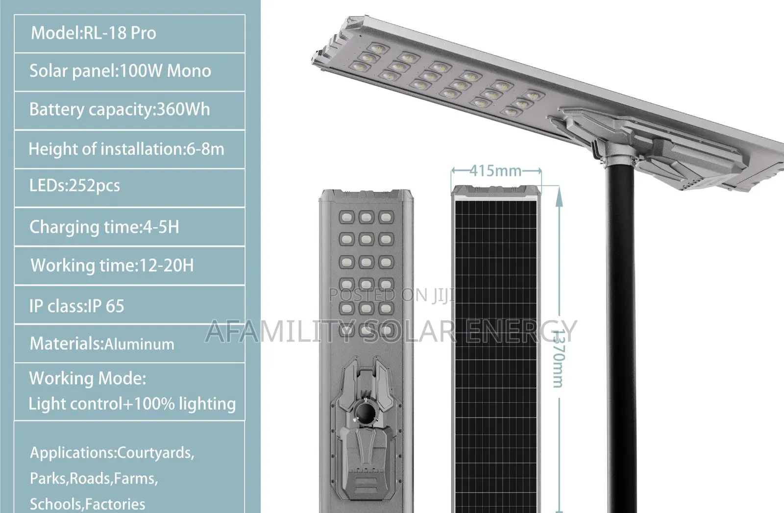 100watts Solar Streets Lights All in One SMS