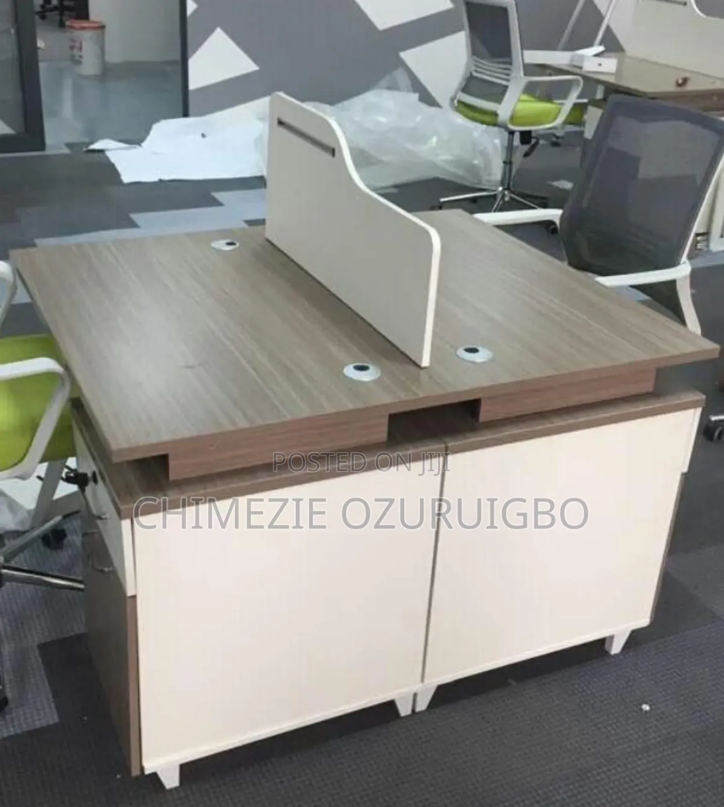2 Seaters 1.2 Meters Brown Office Workstation