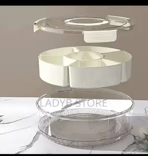 Rotating Snack Tray With Lid and Handle