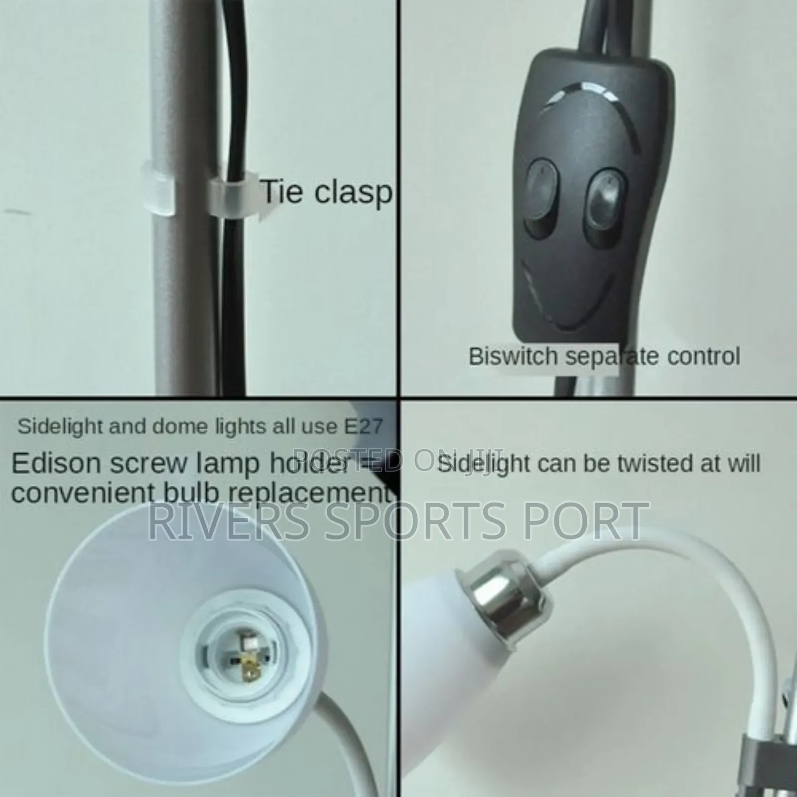 6ft Modern 2 Head Standing Floor Lamp for Living Room