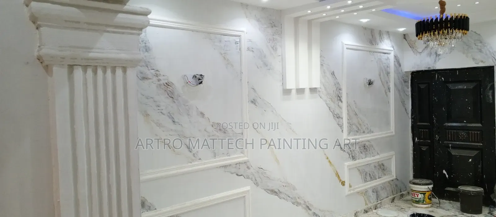 Stucco Application/Glassy Walls Decor