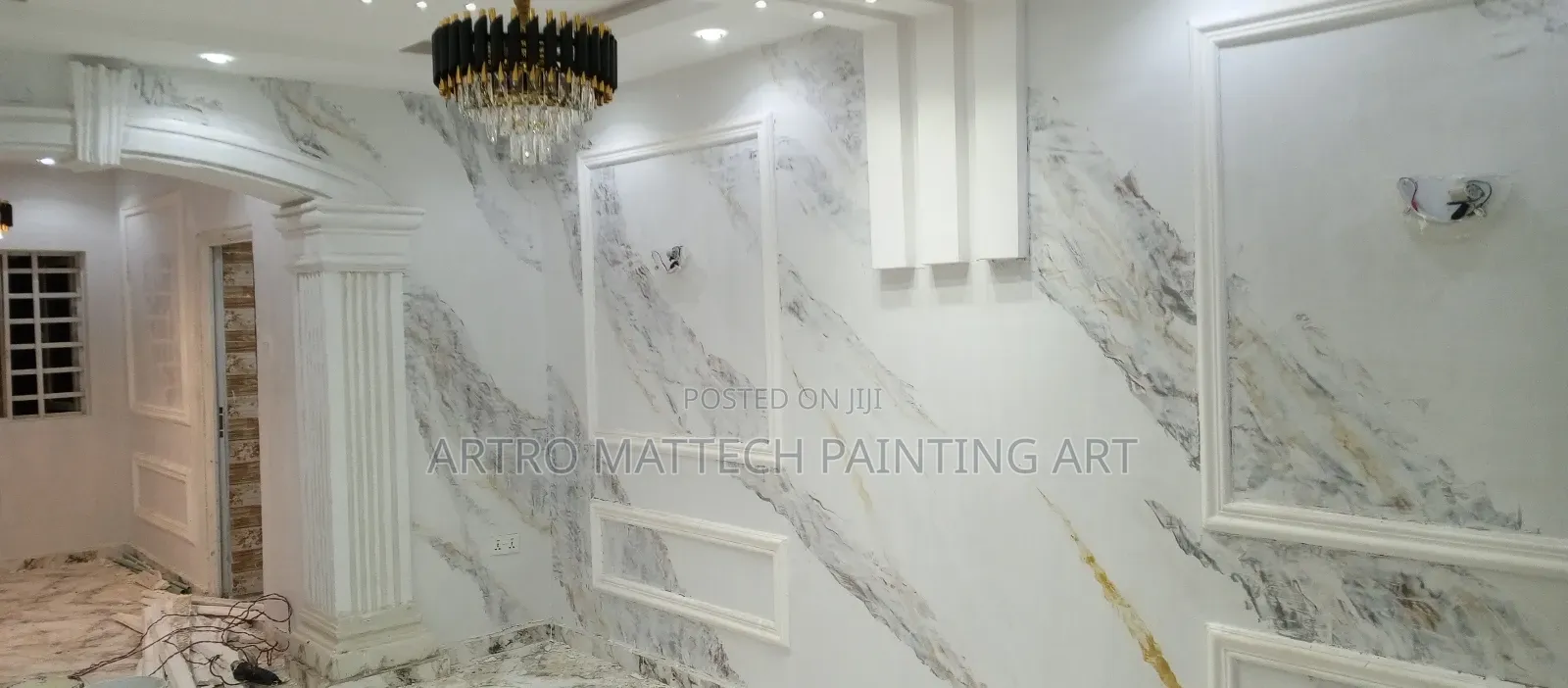 Stucco Application/Glassy Walls Decor