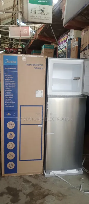 Midea Double Door Refrigerator, Silver Color, 2 Yrs Warranty