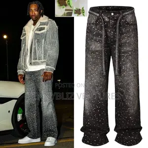 Fast Selling Fully Stoned Latest Luxury Baggy Jeans