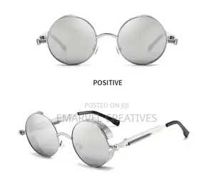 Retro Steampunk Y2k Style Round Metal Glasses With Mirrored