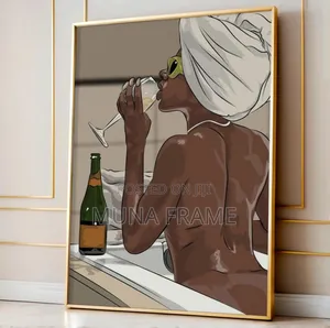 Abstract Black Female Wall Artwork Acrylic Framed