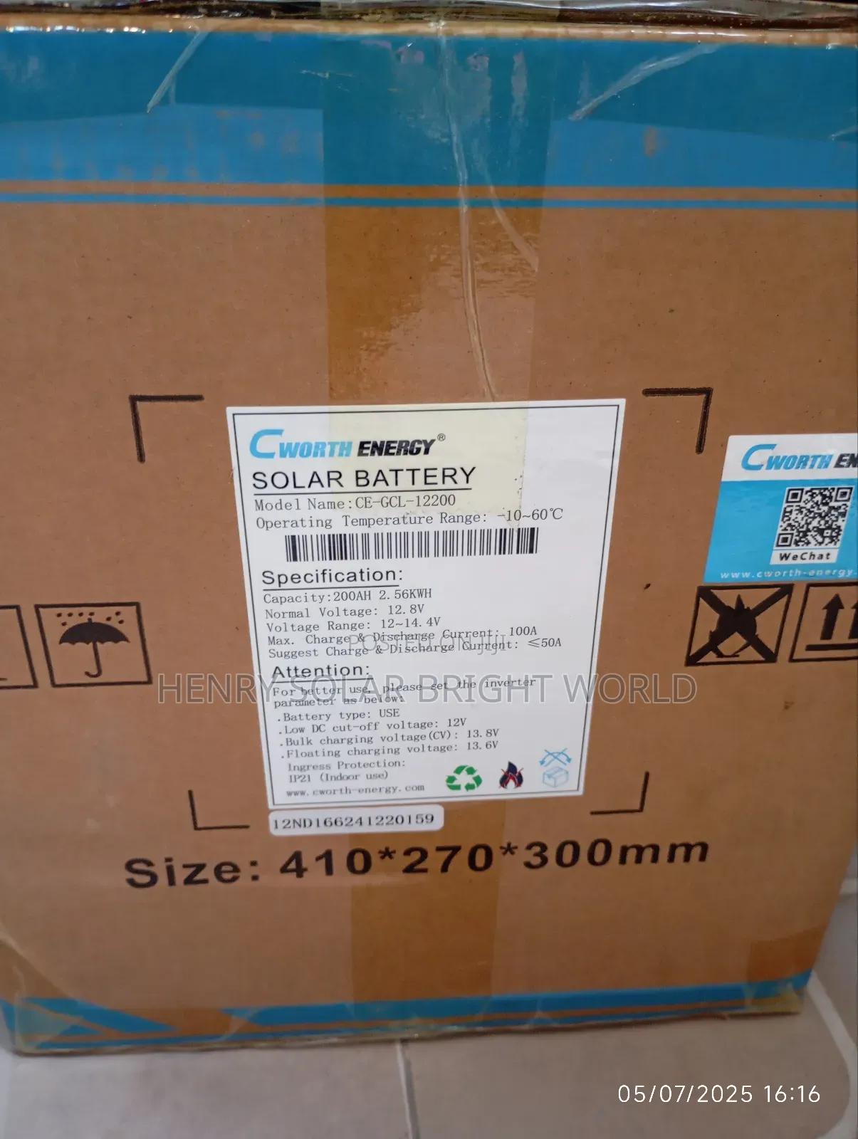 Cworth 12.8v 2.5kwh Lifepo4 Lithium
