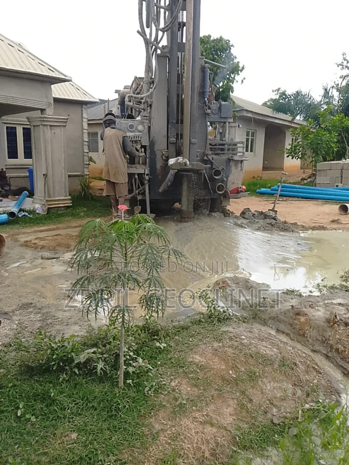 Borehole Drilling and Water Flushing