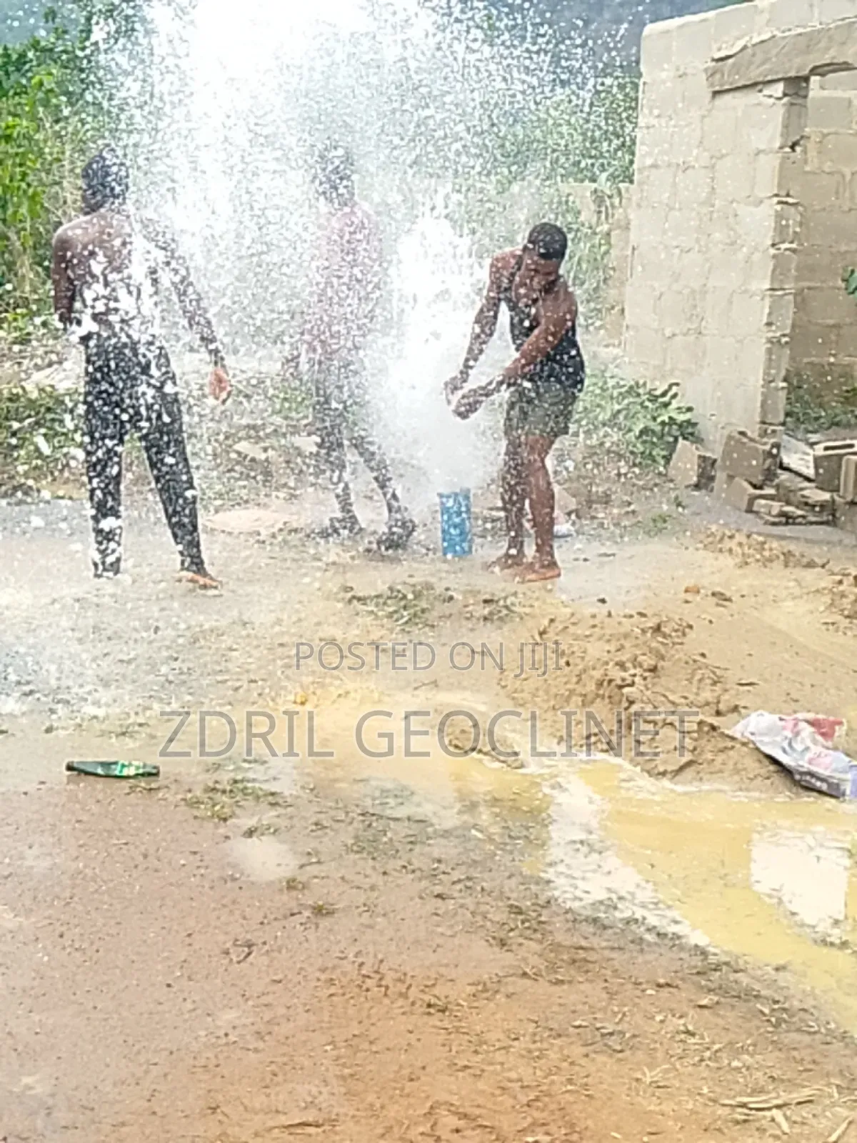 Borehole Drilling and Water Flushing