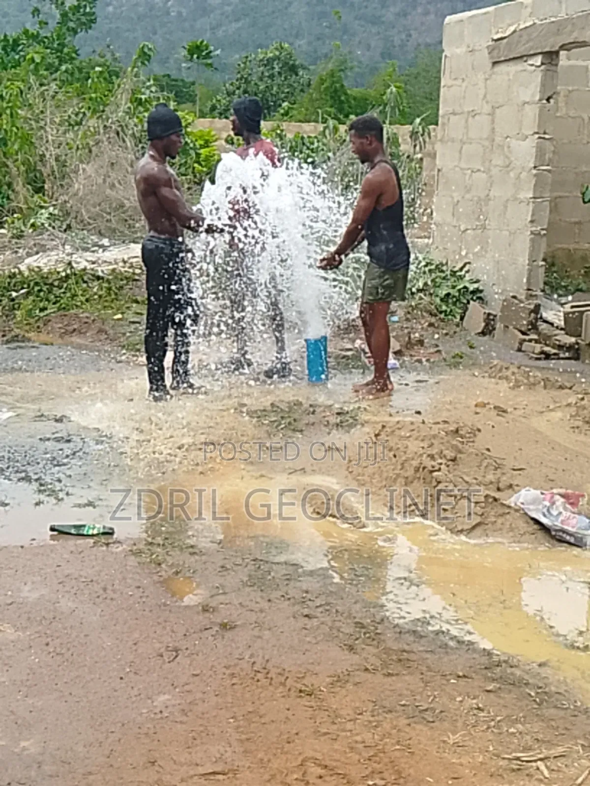 Borehole Drilling and Water Flushing