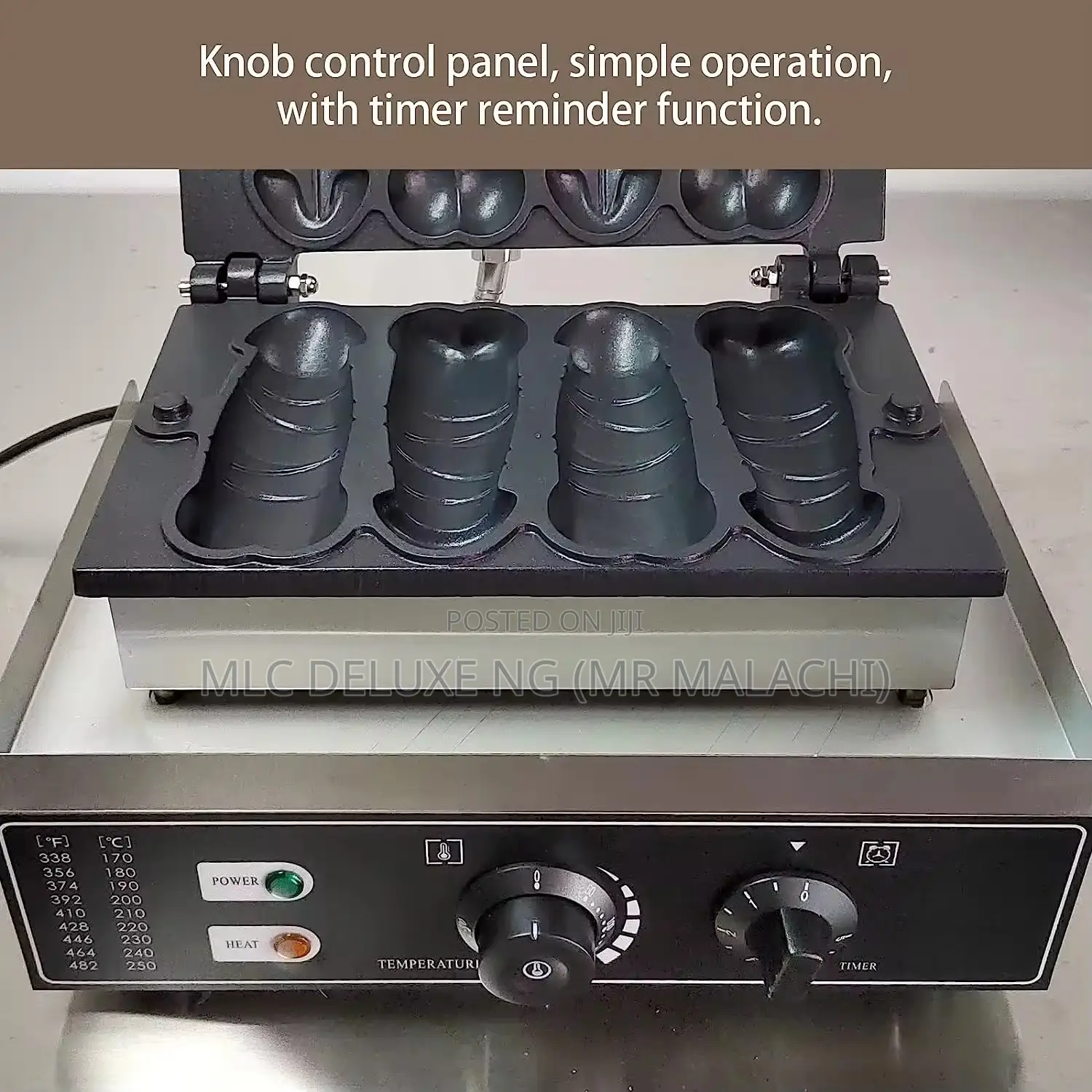 4 Molds Waffle Maker (Nonstick) Hotdog Waffle Baker Machine