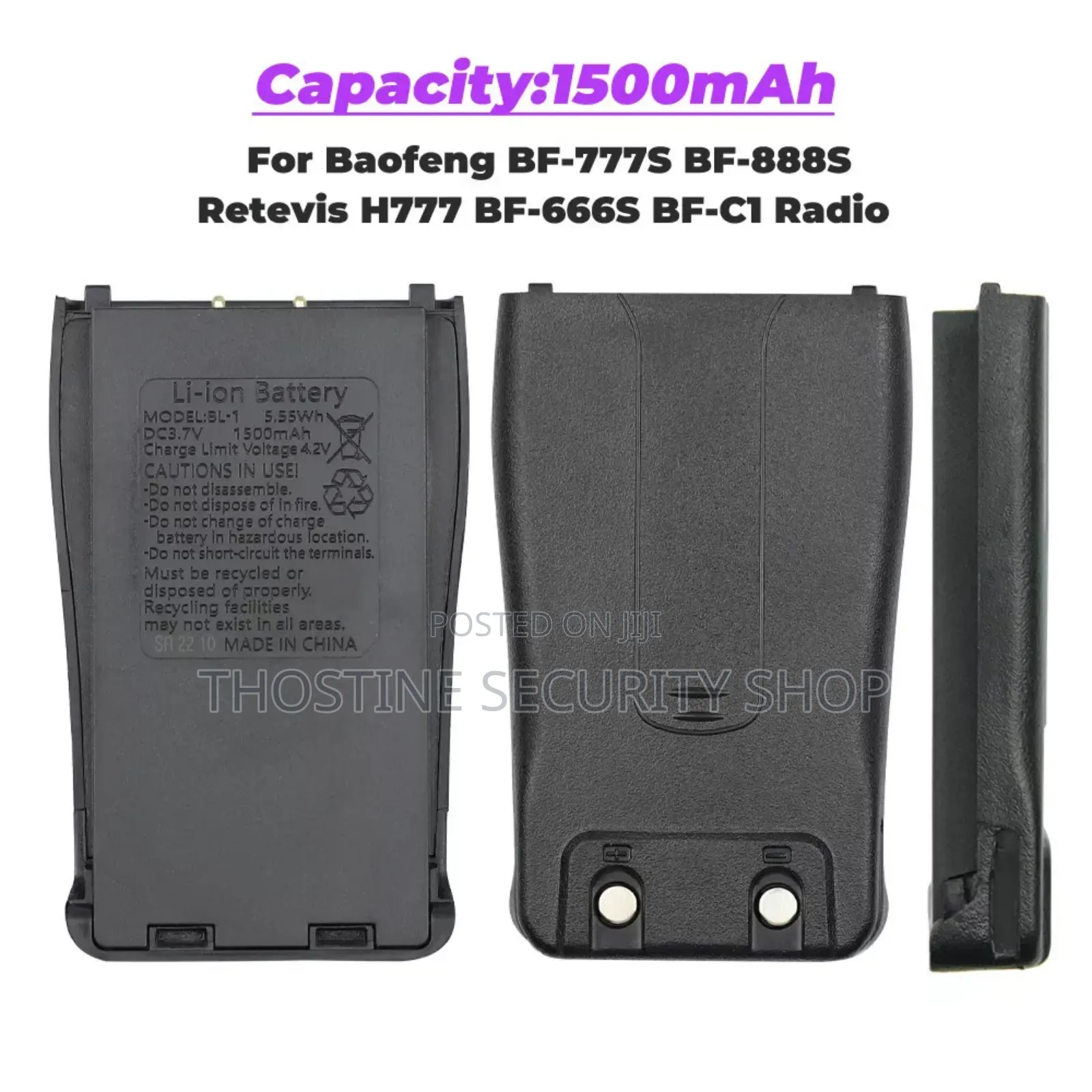 Baofeng Bf-888s 3.7v 1500mah Battery Bf888s Two Way Radio