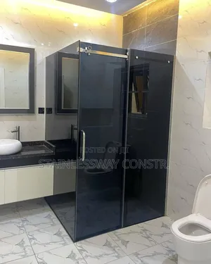 Dark Grey Shower Glass Cubicle Modern Design