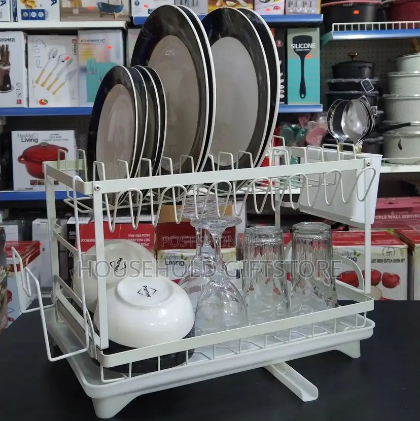 2 Layers Steel Plate Rack With Drainer