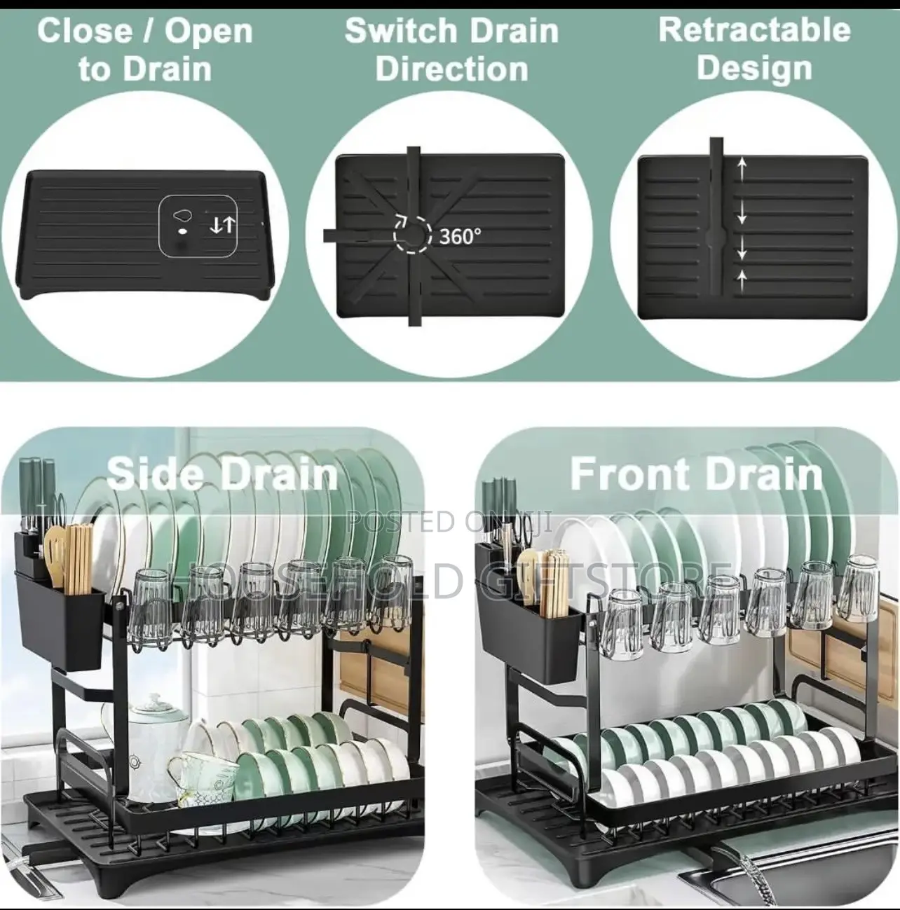2 Layers Steel Plate Rack With Drainer