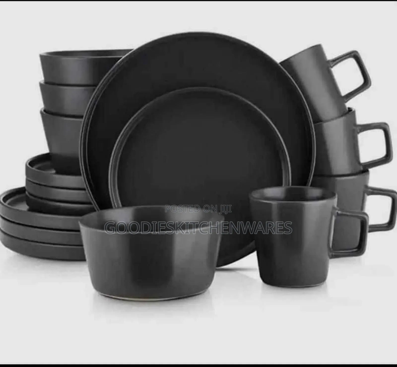 16 PCS Ceramic Dinnerset Black