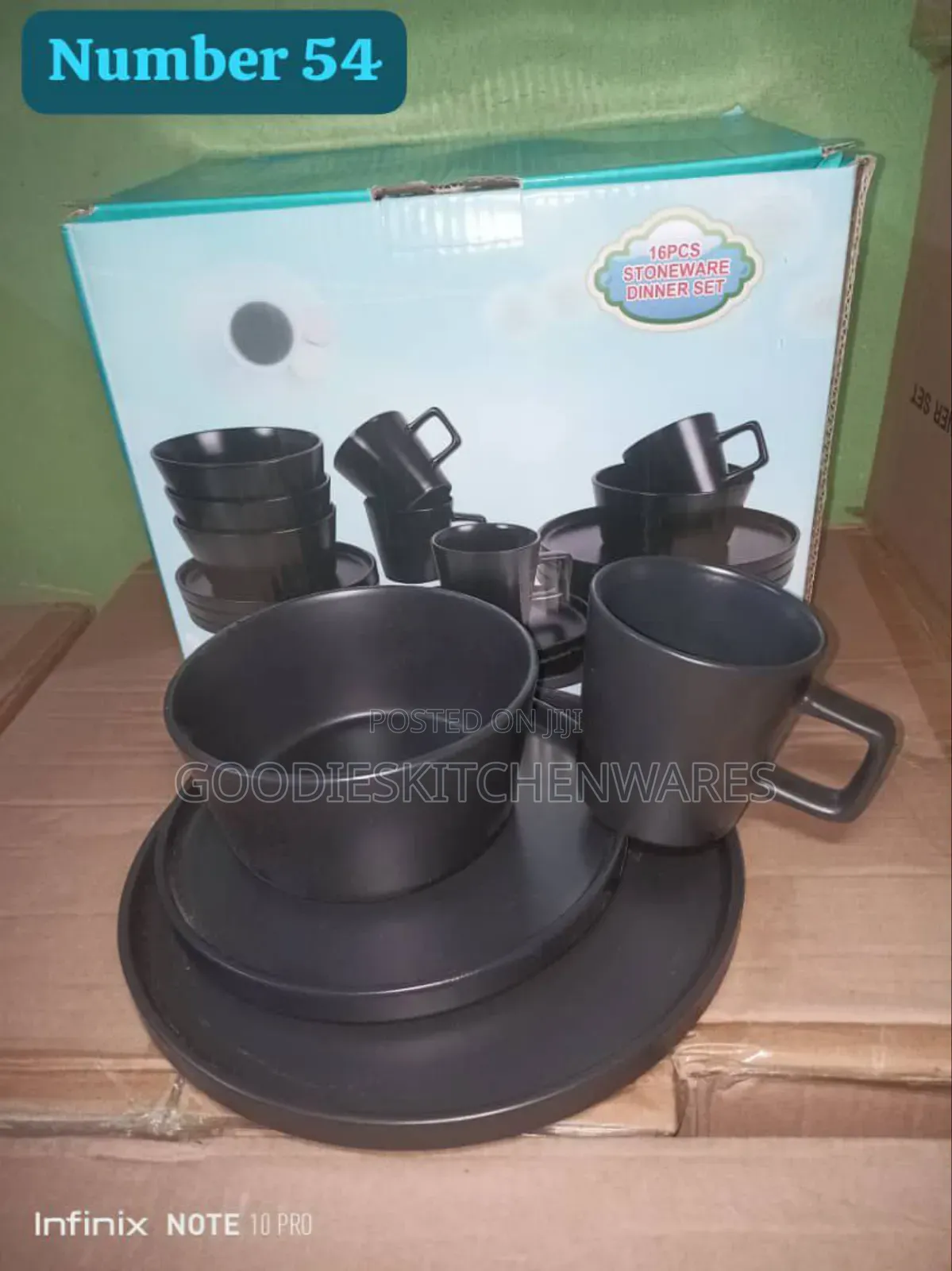 16 PCS Ceramic Dinnerset Black