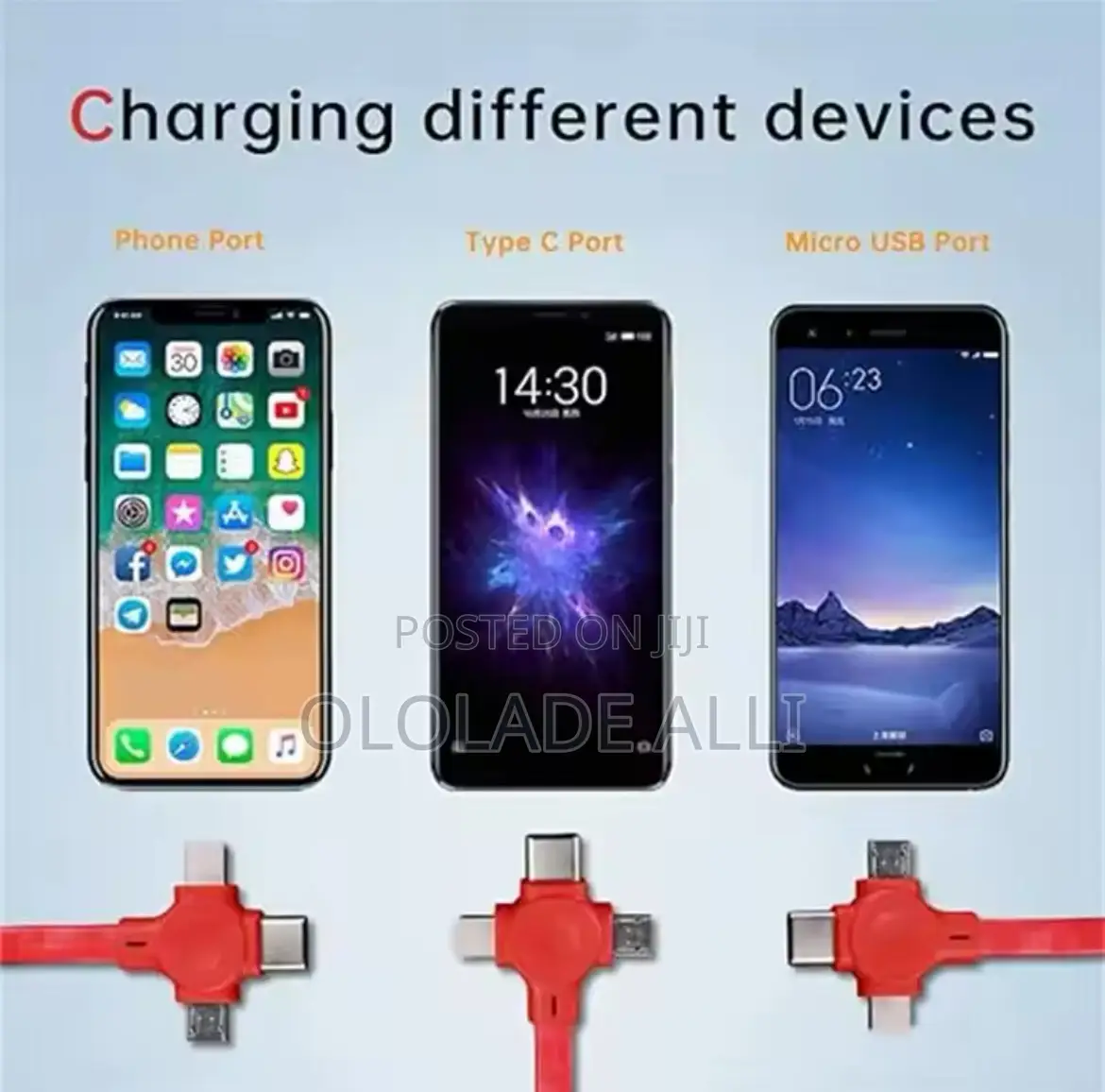 3 In 1 Retractable Multi Charging Cable