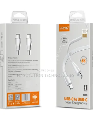 Ldnio Lc132c Type-C to Type-C Cable 65w Fast Charging 2m