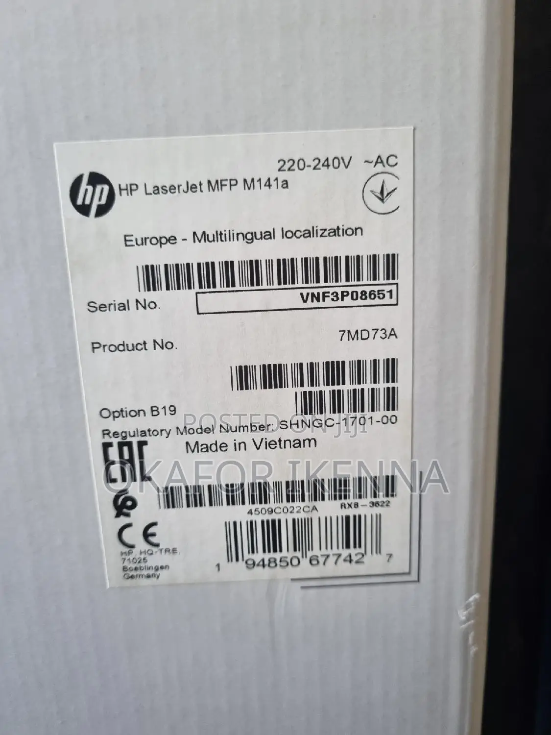 Hp Laserjet MFP M141a Black and White Printer