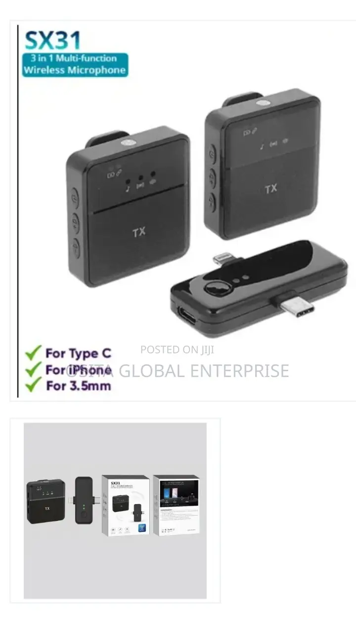 Sx31 Wireless Dual Microphone for iPhone Type C Devices