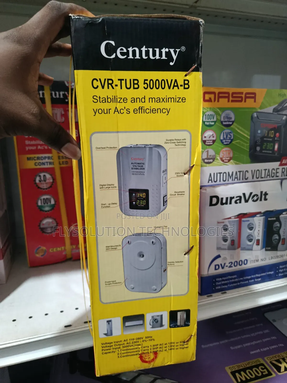 1.5hp Century Automatic Voltage Stabilizer CVR-Tub 2000va-B