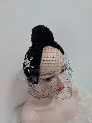 Black Band Facinator With Veil